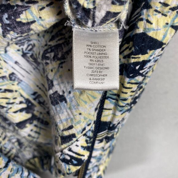 CJ Banks Jacket MultiColor Flower Zip-Up Jacket Blouse Drawstring Collar Size 3X - Picture 4 of 9